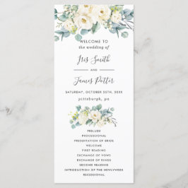 Programa Boho Chic White Floral Eucalyptus Wedment Program