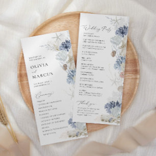 Programa Boho Elegante Ocean Beach Coral Blue Weding