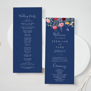 Programa Boho Multicolor Wildflower Weding Program