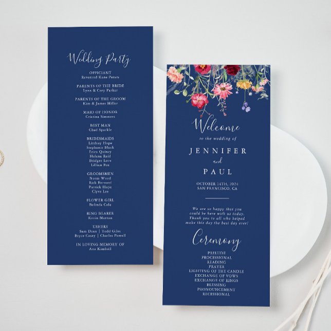 Programa Boho Multicolor Wildflower Weding Program (Criador carregado)