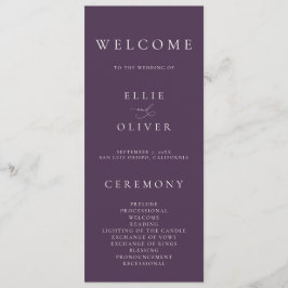 Programa Boho Plum Purple Elegante Minimalista I Casado