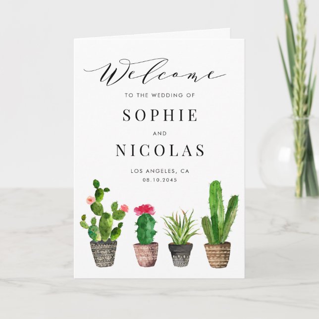 Programa Boho Potted Succulents and Cactus Summer Wedding (Frente)
