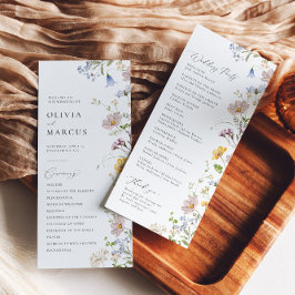 Programa Boho Primavera Wildflower Elegant Wedding Program