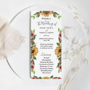 Programa Boho Sunflower Rustic Wildflower Flat