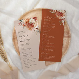 Programa Boho Terracotta Dahlia Rosa Wedding