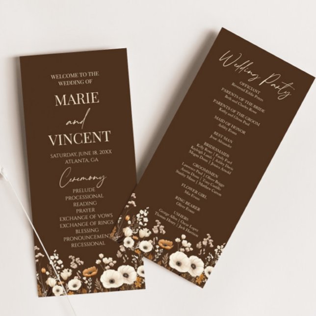 Programa Boho Wildflower Garden Floral Wild Flowers Casamen (Criador carregado)