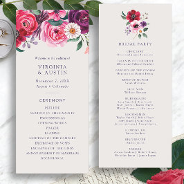 Programa Bold Floral Wedding Program