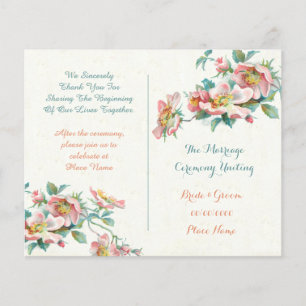 programa bonito do casamento vintage