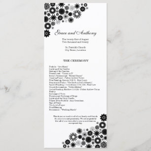 Programa bonito Florals Black Weding