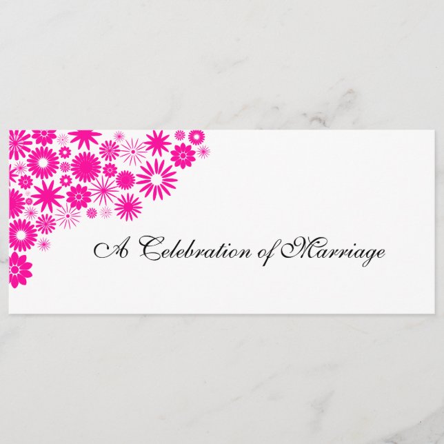 Programa bonito Florals Magenta de Casamento (Frente)