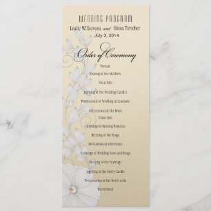 Programa Bonito Posy Wedding Program - champanhe metálico