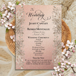 Programa Borda de Rosa em Dourado Rosa - Casamento