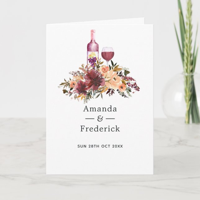 Programa Bordo Floral Vinho Casamento Pêssego (Frente)