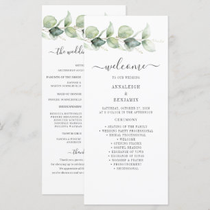 Programa Botânico Eucalyptus Greenery Weding