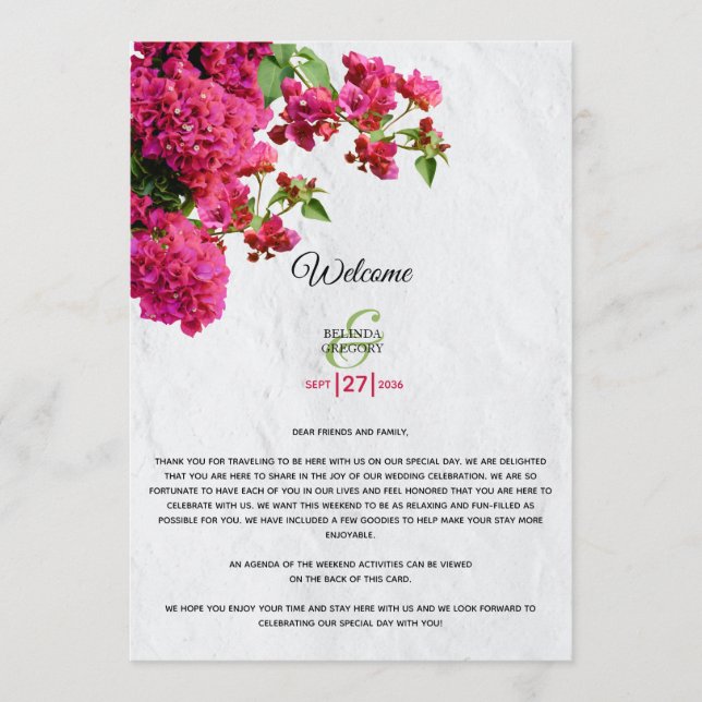 Programa Bougainvillea Ilhas Gregas Casamento Itinerário (Frente)