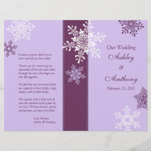 Programa branco roxo do casamento no inverno dos