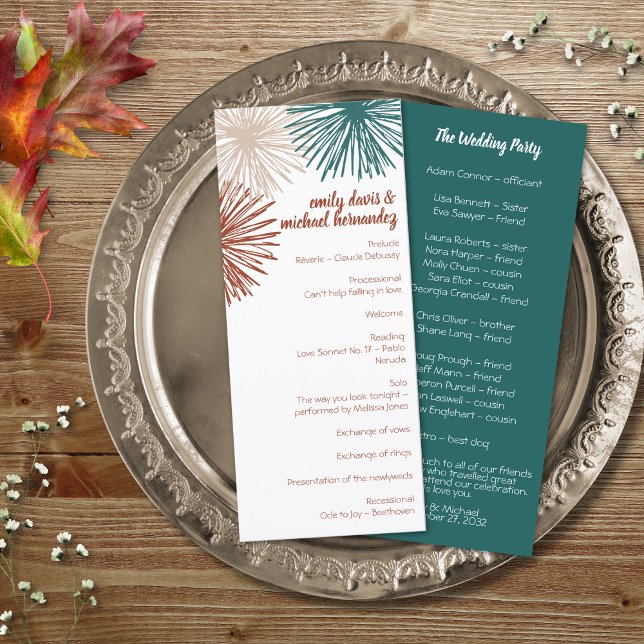 Programa Bright Modern Abstrato Darn Teal Copper Bisque (Criador carregado)