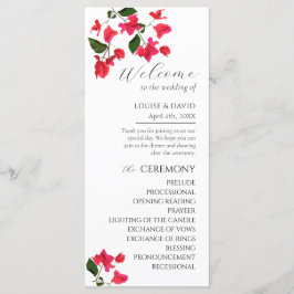 Programa Bright Red Bougainville Wedding Flat Program