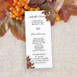 Programa Brown Fall Maple Leaf Stamp Weding Progra