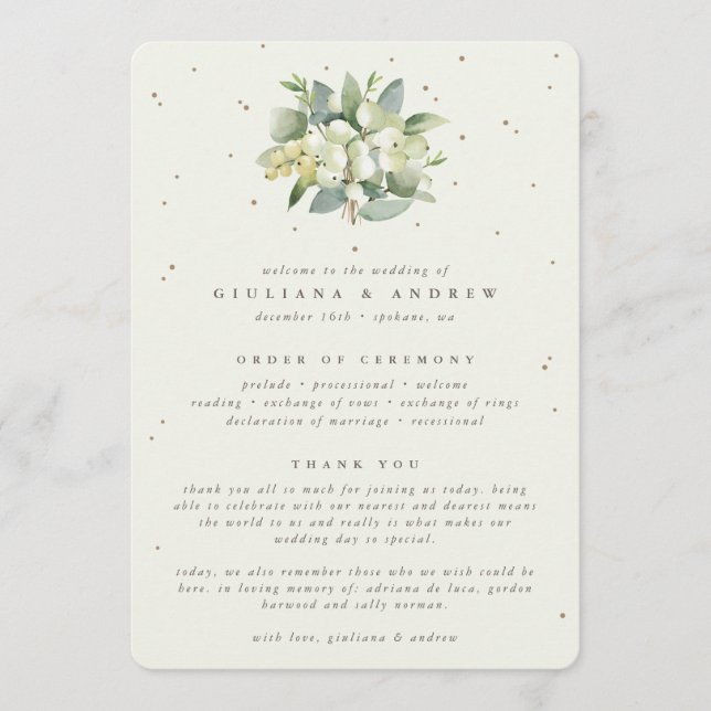 Programa Buquê de Noiva Elegante Creme Snowberry+Eucalipto (Frente)