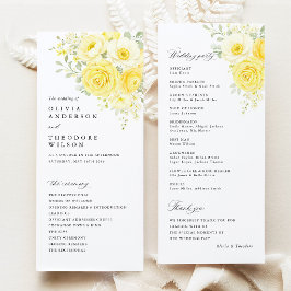 Programa Butter Yellow Ivory Floral Wedding Ceremony
