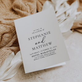 Programa Caligrafia Casamento Negro e Branco Dobrado