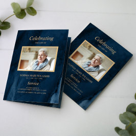 Programa Caligrafia Dourada e Azul Funerário |Programa Memo