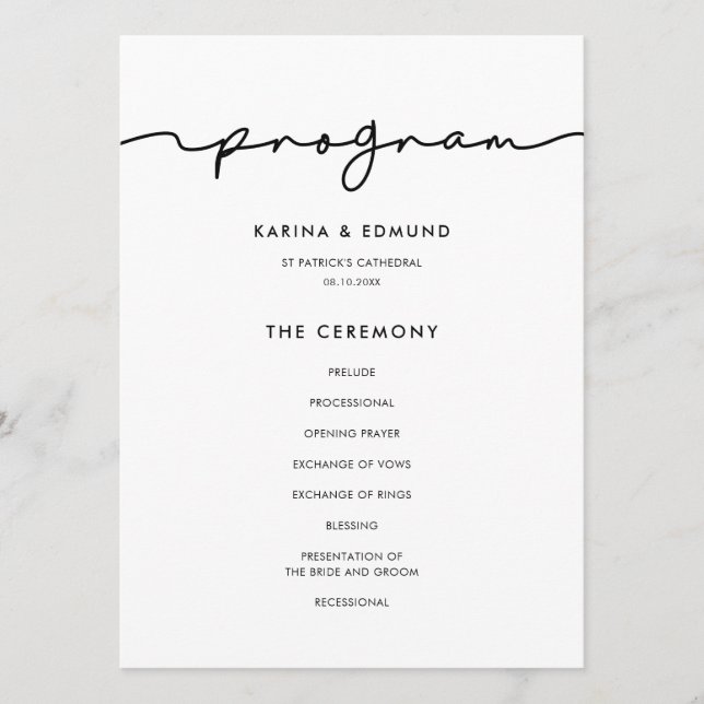 Programa Caligrafia manuscrita minimalista (Frente)