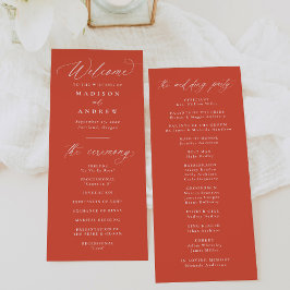 Programa Caligrafia Moderna e Elegante Casamento ao Pôr do 