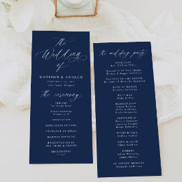 Programa Caligrafia Moderna e Elegante Casamento Azul-Marin