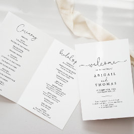 Programa Caligrafia Simples Elegante Casamento Dobrado