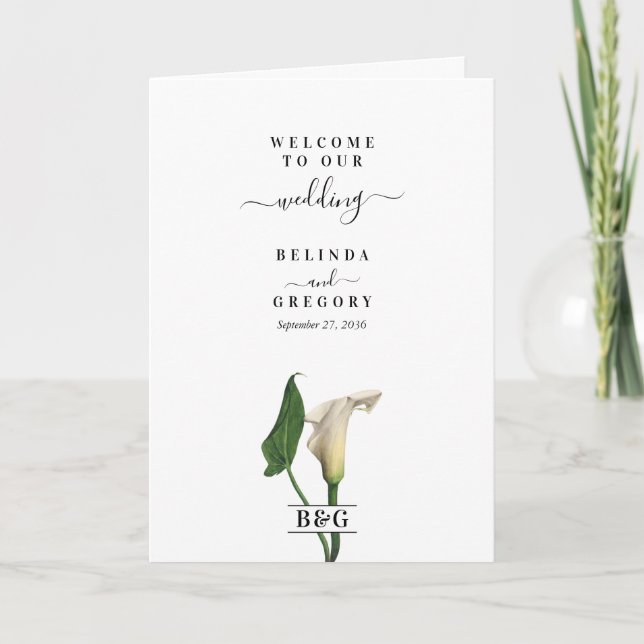 Programa Calla Lily Botanical Wedding Order Service (Frente)