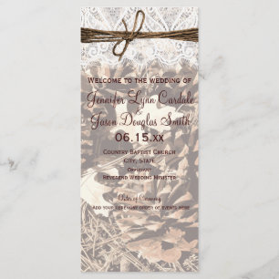 Programa Camo Hunting Theme Country Wedding Programs