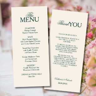 Programa Cardápio de casamento Champagne Formal Old Money O