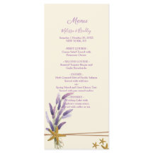 Cardápio de casamento de estrela-do-mar bem simple
