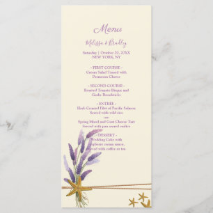 Programa Cardápio de casamento de estrela-do-mar bem simple