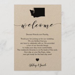 Programa Carta de Boas-Vindas de Washington Wedding e Cartã