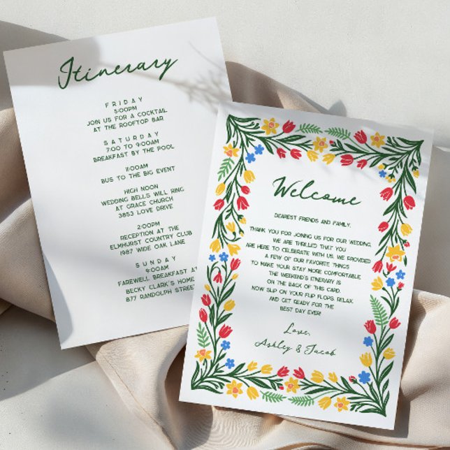 Programa Carta e Itinerário de Casamento de Flores Silvestr (Criador carregado)