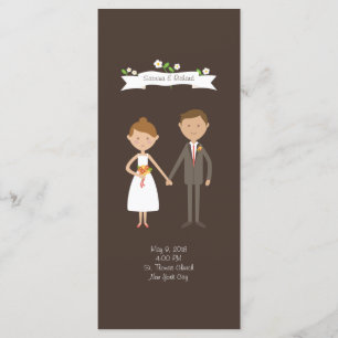 Programa Casal de desenho ilustrado personalizado Casamento