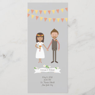 Programa Casal de desenho ilustrado personalizado Casamento