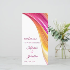 Programa Casamento - Abstrato cor-de-rosa-laranja 