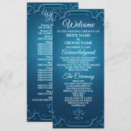 Programa Casamento Antigo Geométrico Azul Turquesa Elegante