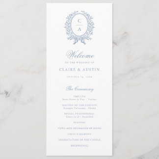 Programa Casamento Azul De Folha De Oliva Elegante