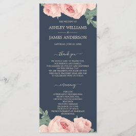 Programa Casamento Azul Escuro Rosa Rosa Rosa Rosa Cor-de-R