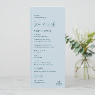 Programa Casamento Azul Moderno com Elegância Discreta