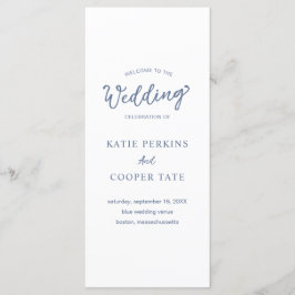 Programa Casamento Azul Simples e Moderno com Fontes Negrit