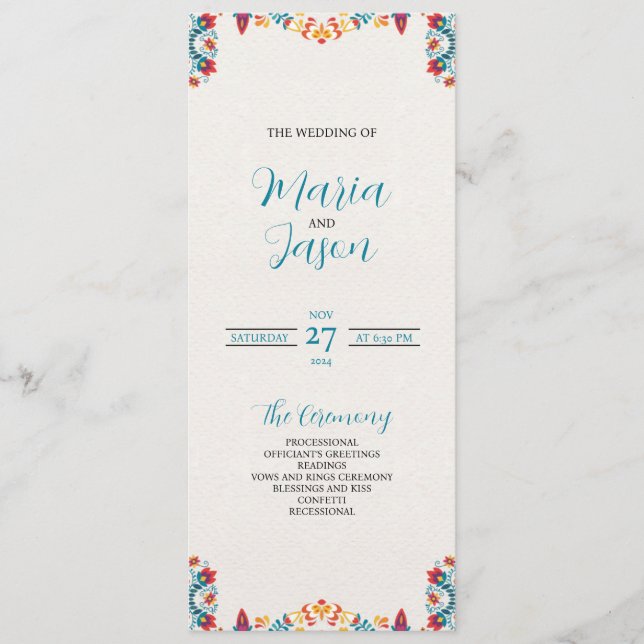 Programa Casamento Botânico Colorido Fiesta (Frente)