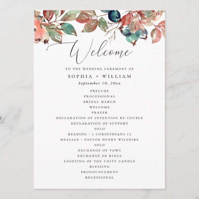 Programa Casamento Botânico de Outono | Folhas de Mirtilo e (Frente)