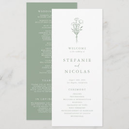 Programa Casamento Botânico Minimalista Boho Verde Salvia
