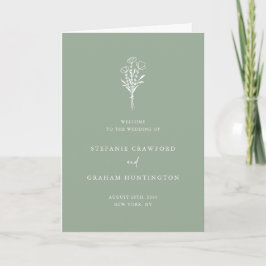 Programa Casamento Botânico Minimalista Boho Verde Salvia